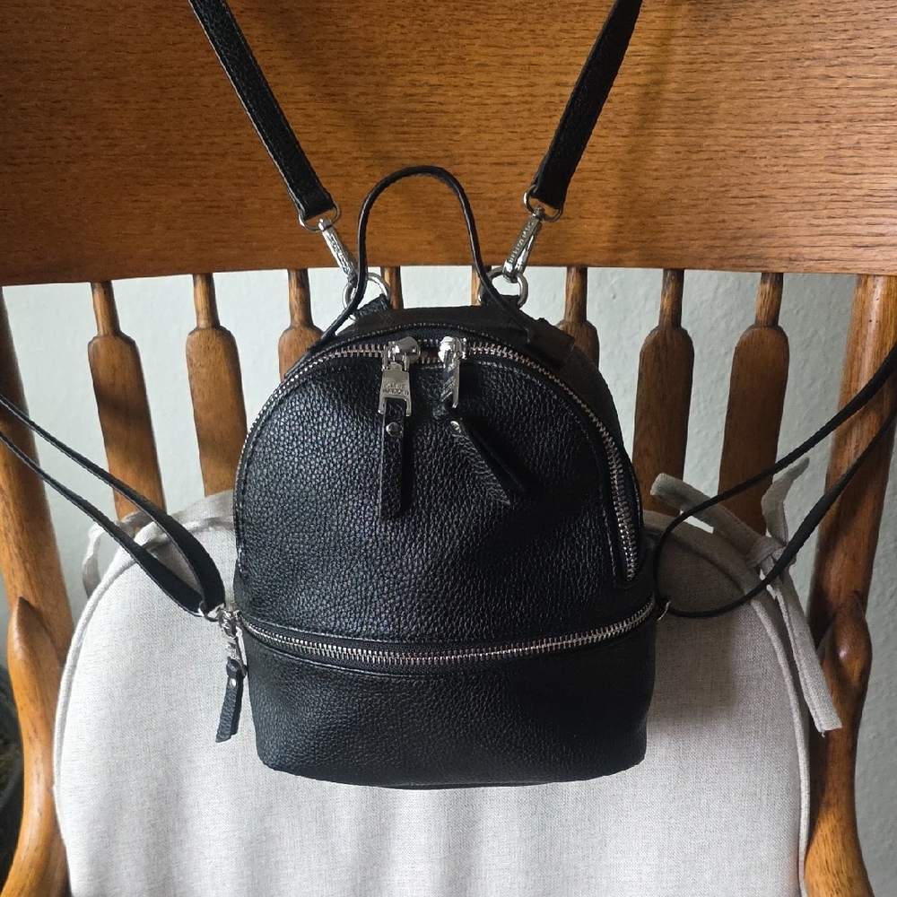 Steve Madden Black Textured Mini Backpack - image 1